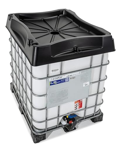 DENIOS IBC Tote Funnel Upgraded 2026 Design with Rounded Edges 50x41.2x7.7 15.8 Gal Extra Large Spill-Free Liquid Transfer Heavy-Duty Poly Black (IBC NOT Included)