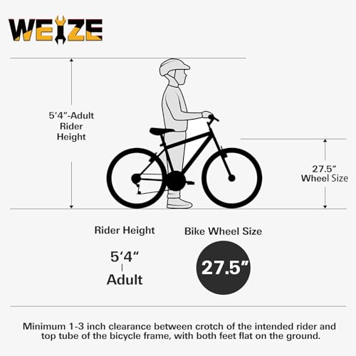 Image of WEIZE Mountain Bike, 24 26 27.5 inch Outdoor Cycling Bike,18-Speed /High-Carbon Steel /Dual Full Suspension, Adjustable Ergonomic Seat for Men Women Adult, MTB Bicycle with Suspension Fork