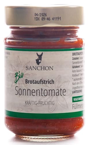 Sanchon Crema para untar el pan de tomate soleado, afrutado, ecológico, 190 g