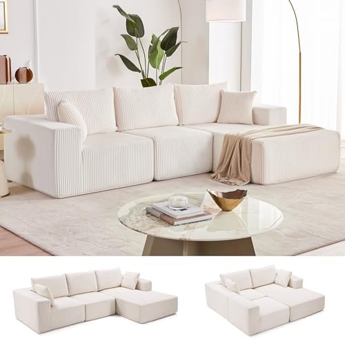 108” Modular Sectional Sofa, Cloud Sectional Couch with Deep Seat...