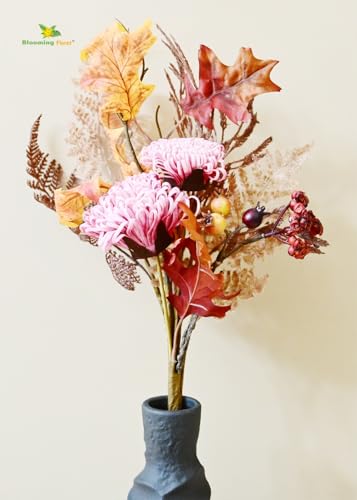 Image of Blooming Floret Artificial Flower Bunch /Lifelike Faux Flowers with Leaves, 62cm for Home Decor /Office Decor /Party Decor /Gifting | Tall Ornamental Stems | Durable (Pink)