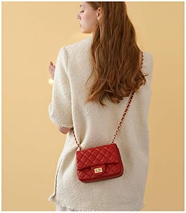 UnnFiko 43" DIY Bag Purse Chain Strap Replacement Crossbody Bag Straps Purse Accessories Straps Handmade Shoulder Bag Charms for Handbag Bags (Red & Gold, Metal Chain) - Image 4