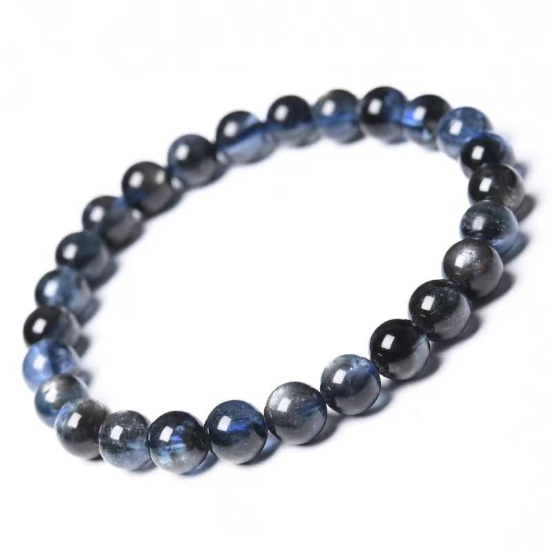 Haute bijouterie en bracelet de cristal bleu et perles rondes 12mm