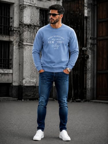 Image of Mack Jonney Men's Printed Fleece Sweatshirt|Full Sleeve Round Neck Winter Sweatshirt for Casual Wear|Travel|Gym & Everyday Style-mj-62