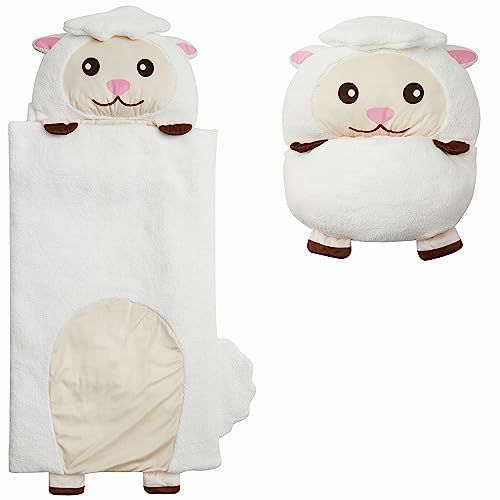 Nap Buddy Sleeping Bag for Kids, Convertible Sleeping Bag for Boys and Girls, Oeko TEX Certified, Travel Sleeper for Children, Lamb