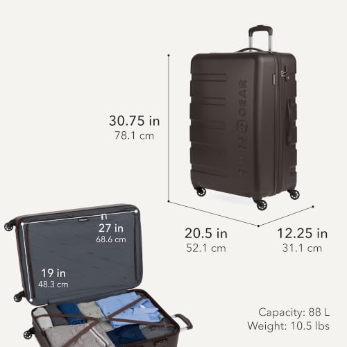 Image of SwissGear 7366, Chocolate, Checked-Large 27-Inch, Signature Hardside Expandable Luggage With Spinner Wheels
