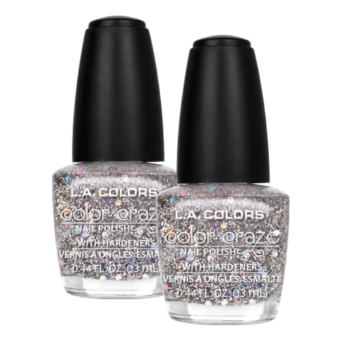 L.A. COLORS Color Craze Nail Polish, Glitter Bomb CNP543 | Pack of 2
