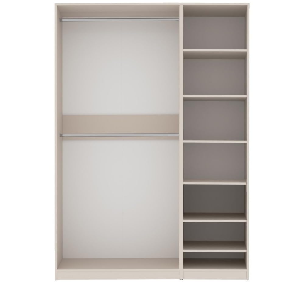Eckkleiderschrank offener kleiderschrank101x206x51 cm, Modern, Modular, 2-teiliges Set, 150x206x51cm Tres N (Cashmere)