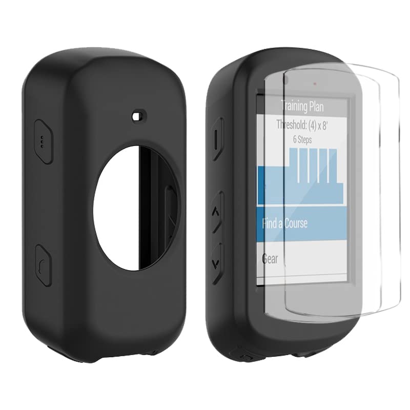 Coque Silicone + 2 Verres Trempés Pour Garmin Edge 1030 | Protection Antichoc Et Anti-Rayures - Rouge