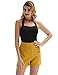 Women's Fashion Summer Yellow Beach Shorts Plus Size Casual Short Pants,XL