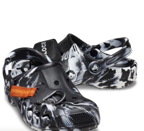 Crocs Baya Marbled Pouch Clog Black/White