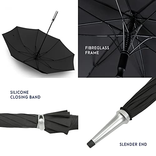 The Cyclone - Ultra Windproof Umbrella by Dry Gang - Strong, Storm Proof, Wind Proof + Wind Resistant, Portable Travel Golf Umbrellas for Men & Women. Advanced Water Film + Heavy Duty Fiberglass Frame - Image 3