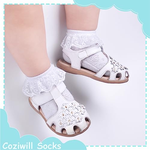 Baby Girl Lace Socks Newnorn Ruffle Socks 6 Pack Cute Infant Princess Dress Frilly Socks (Mixed Colors, 0-3 Months) #TOP1