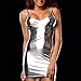 QuneusHot Silver Women Pu Metallic Latex Leather Dress Tank Vest Clubwear Mini Bodycon Cami Dress