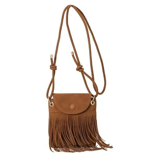 FIUTEKO Fransen Tasche Damen Umhängetasche,Boho Hippie Retro Handtasche mit Quaste Mode Accessoires Boho Y2K Vintage 70er Mode Umhängetasche Schultertasche Crossbody für Cowgirl Party Alltag Festival