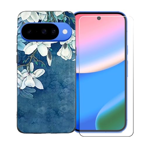 LCEHTOGYE �K�p Google Pixel 11 +�����K���X�X�N���[���v���e�N�^�[�p�P�[�X�A�K�p Google Pixel 11 (6,3")�ƌ݊����̂���u���b�N�\�t�gTPU�V���R���Q���P�[�X�ی�J�o�[ LLM40