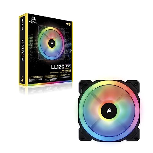 Corsair LL120 RGB, Ventilateur de Boitier Dual Light Loop RGB LED PWM 120mm (Single Pack)