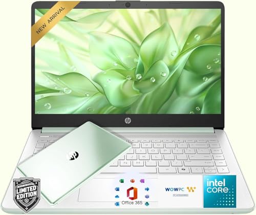 Image of HP New Everyday Slim Laptop | 2026 Edition | Microsoft Office 365 Included | Intel N150 CPU | 4GB RAM, 128GB SSD | Copilot AI | Long Battery Life | Windows 11 | Willow Green