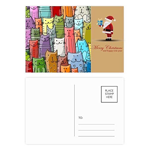 Cartes postales de Noël chat mignon lot de 20 correspondance hivernale et vœux festifs