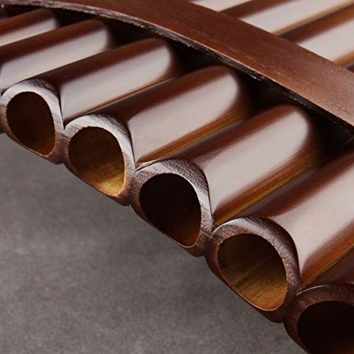 22/25 Pipes G Key Professional Pan Flute Chinese Traditional Musical Instrument Pan Pipes Easy To Learn With Exquisite Brown Pan Pipes Flute And Black Leather Bag (22-Right Hand) #TOP5