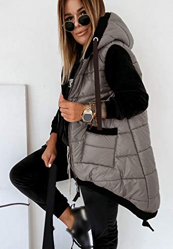 Kaxindeb Women's Hooded Outwear Vest Lightweight Zipper Up Padded Gilet With Pockets #TOP1