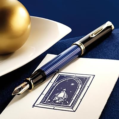 Souveran M600 Blue Stripe Fountain Pen EF