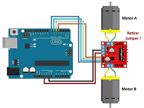 Driver Ponte H Dupla L298N controlar Motor de Passo ou DC para Arduino, Raspberry