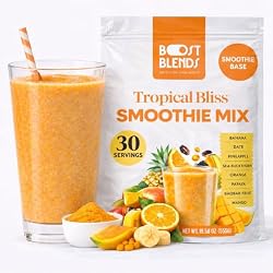 Tropical Smoothie Powder & Smoothie Mix – Freeze Dried Tropical Fruit Blend, Smoothie Base for Blending, No Added Sugar, Vegan, Blend in 30 Seconds, 30 Servings