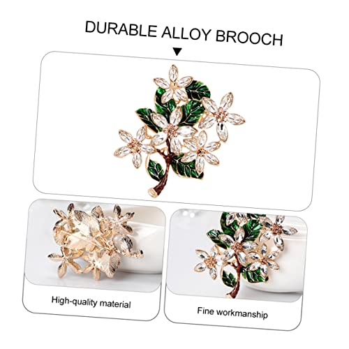Broche de flores vintage esmaltado en verde COLLBATH para ropa 4