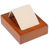 JECOMPRIS Soporte Exhibidor de Pendientes en Madera Maciza Base de Terciopelo, Estante Compacto para Colgantes y Pendientes, Almacenamiento Práctico para Uso Personal o Profesional, Color