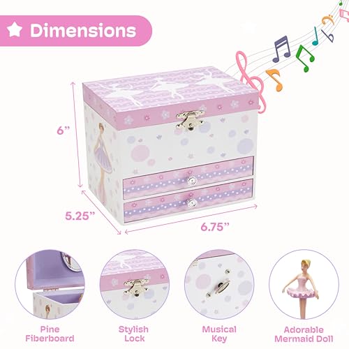 ジュエルキーパー オルゴール付大型ジュエリーボックス 引き出し2段付 CJB136