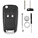 2 Tasten Autoschlüssel Gehäuse für Opel Vauxhall Adam Astra J Cascade Insignia Meriva Mokka Viva Zafira mit Batterie CR2032 und Pin-Entfernungswerkzeug Schraubendreher Schlüsselring