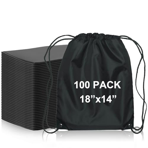 Promotional Blank Drawstring Backpacks, 100 Pack, 18