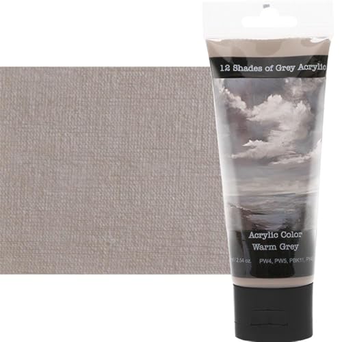 12 Shades of Grey Acrylic Paint Colors - Warm Grey