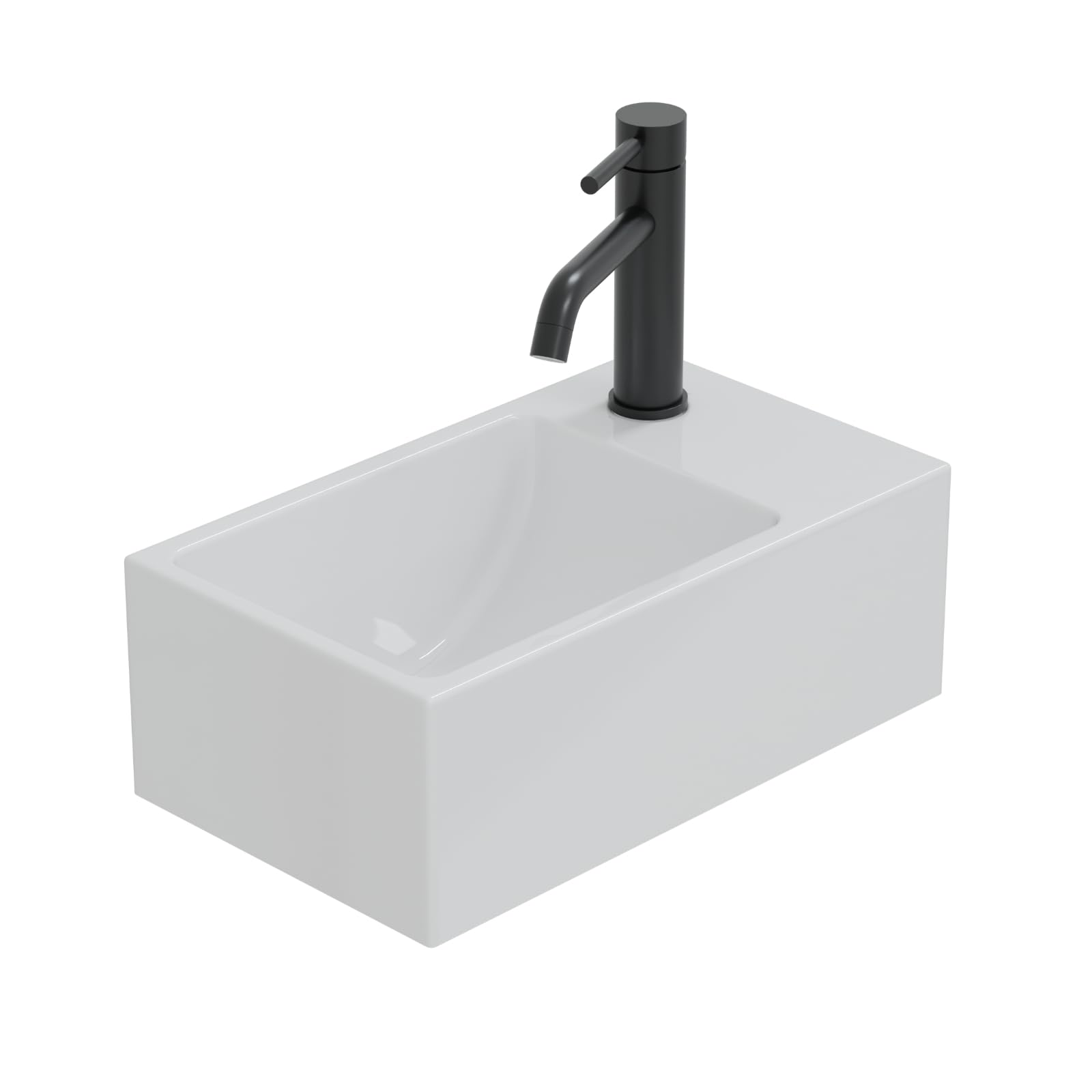 HAGO24 | Waschbecken Keramik 350x205x125mm | weiß | modernes Design | Aufsatzwaschbecken | Wandmontage | kratzfest | pflegeleicht | kompakt