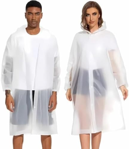 Capa de Chuva Poncho Unissex em EVA, Impermeável, Reutilizável pa...