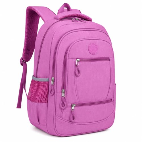 Mochila Feminina Juvenil Menina Adolescente, escolar, reforçada, diversos compartimentos e forrada(Pink/Rosa)