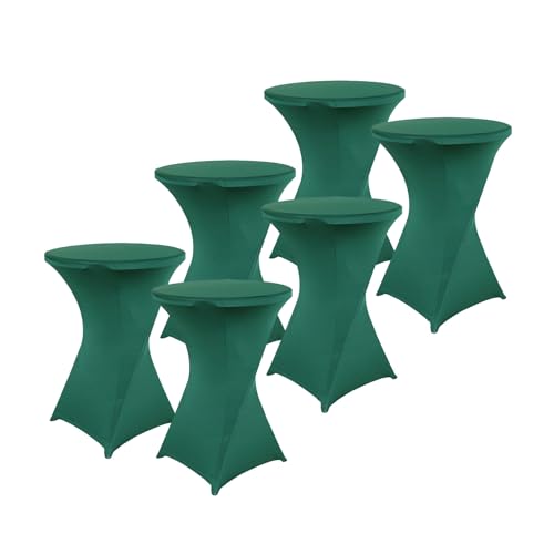 Odot Housse de Table Ronde Extensible en Spandex 6 Pièces, Housse Mange Debout, Réutilisable Nappe pour Table Cocktail pour Bar Table Cocktail Table de...