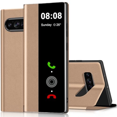 Étui Google Pixel 10 Pro XL antichoc anti-rayures doré avec béquille 360