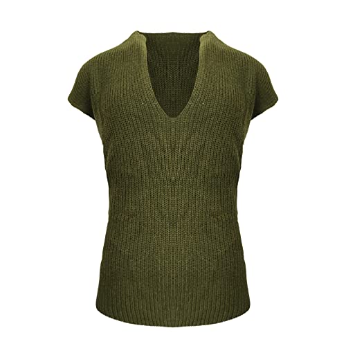 FGAITH Gilet Tricoté Homme Décontracté Col en V Gilet Homme Gilet De Mode Homme Chaud Et Confortable Gilet De Loisir Homme A-Green M Cover