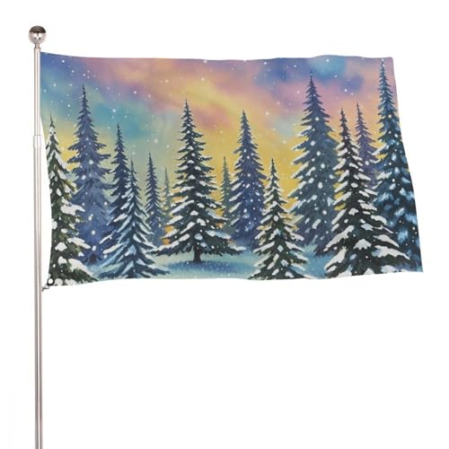 Drapeau de jardin saisonnier nébuleuse colorée 152x243 cm pour décoration Noël extérieur