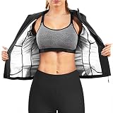 URSEXYLY Women Hot Sweat Sauna Suit Waist Trainer Jacket Slimming Weight Loss Body Shaper Zipper Shi