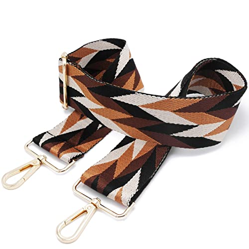 Correa de Hombro para Mujer, Correas de Repuesto para Bolsos, Vintage, Bohemio, para cámara, Hecha a Mano, Correa Ancha I03 5cm/Gold Cover