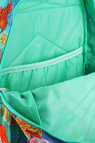 Disney The Little Mermaid - Ariel Deluxe Oversize Print Large 17.5" Backpack With Laptop Compartment - A19608 #TOP7