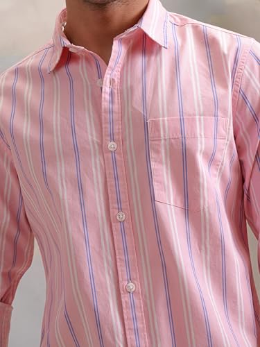 Image of Highlander Men's Slim Fit Striped Shirt | Full Sleeves | Everyday Wear Stylish Shirt for Men