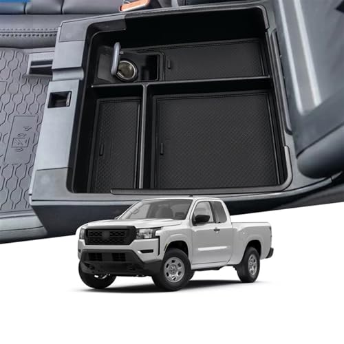 Compartimento central Nissan Frontier 2022 2023 para organizar objetos sueltos 3