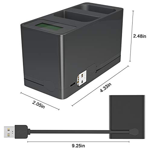 Charging Station and 1 Pack Rechargeable 3.65V 6400mAh Lithium-Ion qQuick-Released Battery and Compatible for Ring Video Doorbell 2/3 and Spotlight Cam Battery(Not for Stick Up Cam)