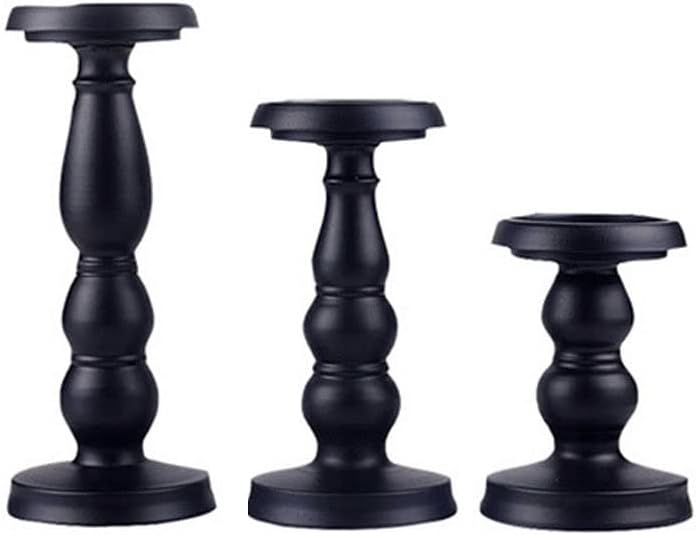 Vintage Candelabra Nordic Minimalist Tapered Candle Holder Black Pillar Candle Holder Suitable for Dinner Living Room Kitchen Dining Room Candle Stand