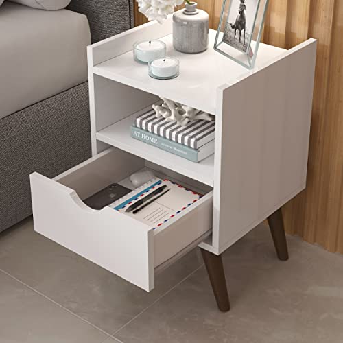 Conjunto 2 Mesa De Cabeceira Madesa Grécia Plus (Branco)