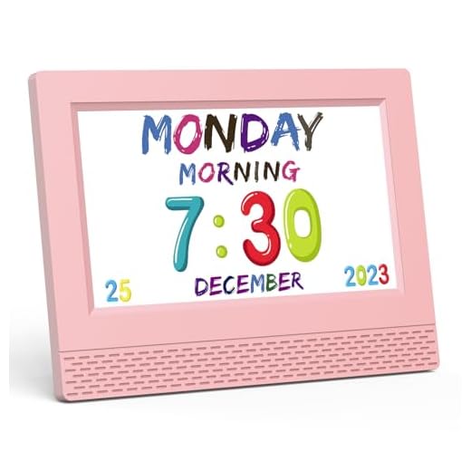 Kids Digital Alarm Clock Colorful, 7" Large LED Time Display Children's Sleep Trainer, Eye-Caring Digital Clock for Girls Boys Bedrooms Bedside, 17 Alarm Clock Settings Easy to Use Kids Birthday Gift